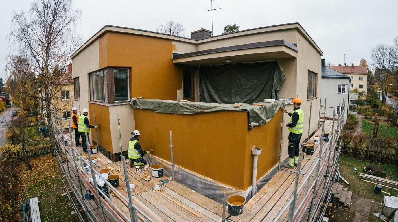 Nordens første funkisvilla får sine oprindelige farver tilbage